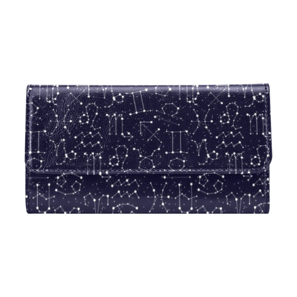 Zodiac Pattern Design Print Women's Trifold Wallet