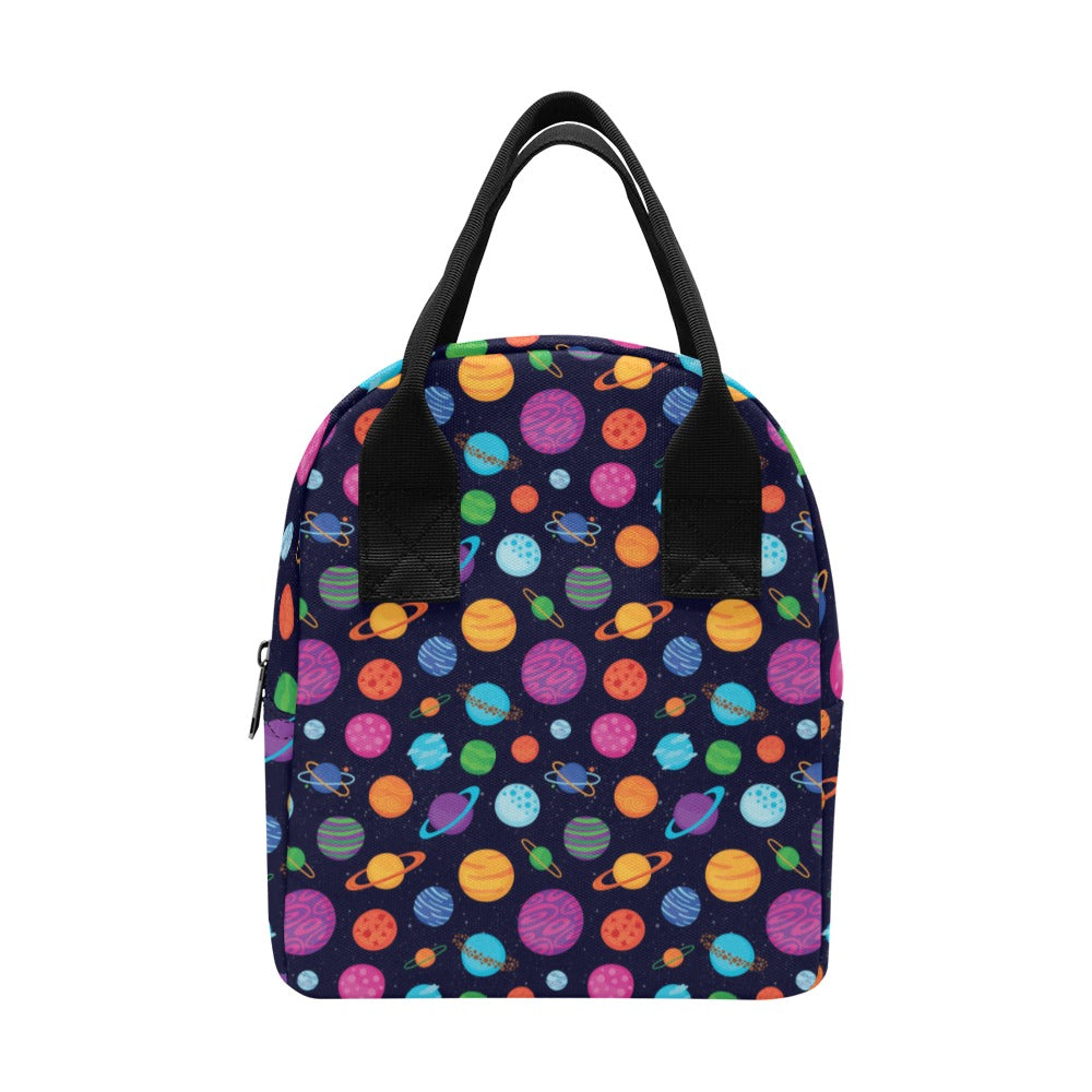 Planet Multicolor Print Design LKS302 Insulated Lunch Bag