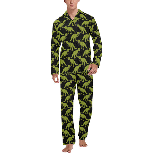 T Rex Pattern Print Design A02 Men's Long Pajama Set
