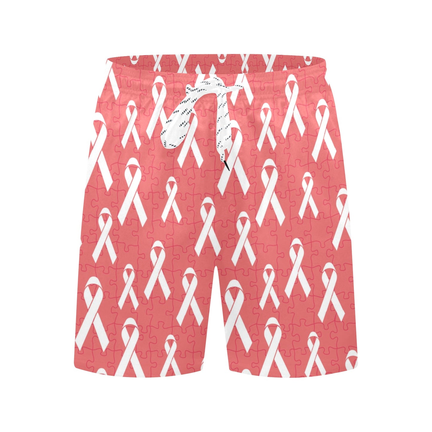 Autism Awareness Ribbon Design Print Men's Swim Trunks Beach Shorts