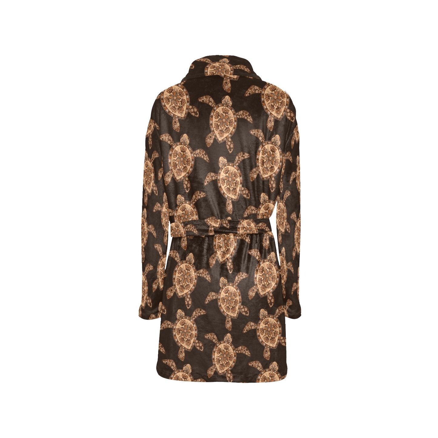 Tribal Sea Turtle Pattern Print Design T09 Women's Fleece Robe
