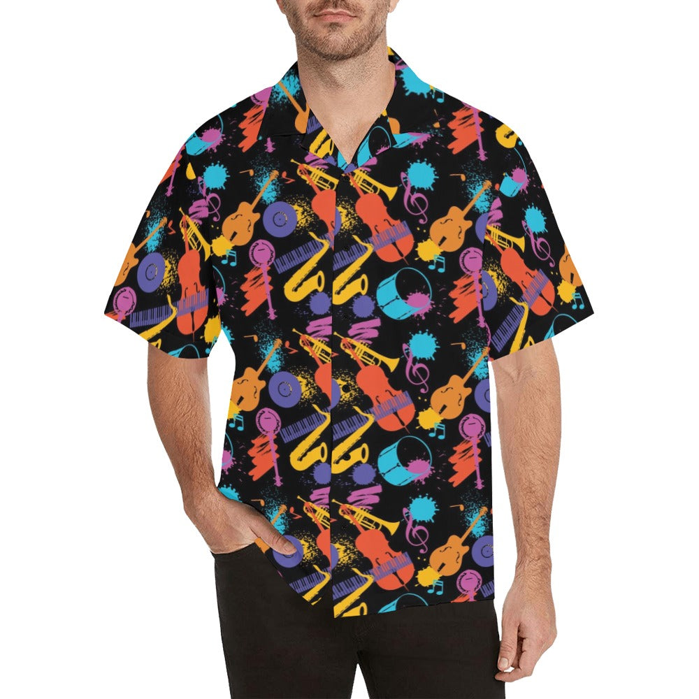 Saxophone Print Design LKS406 Men's Men's Hawaiian Shirt
