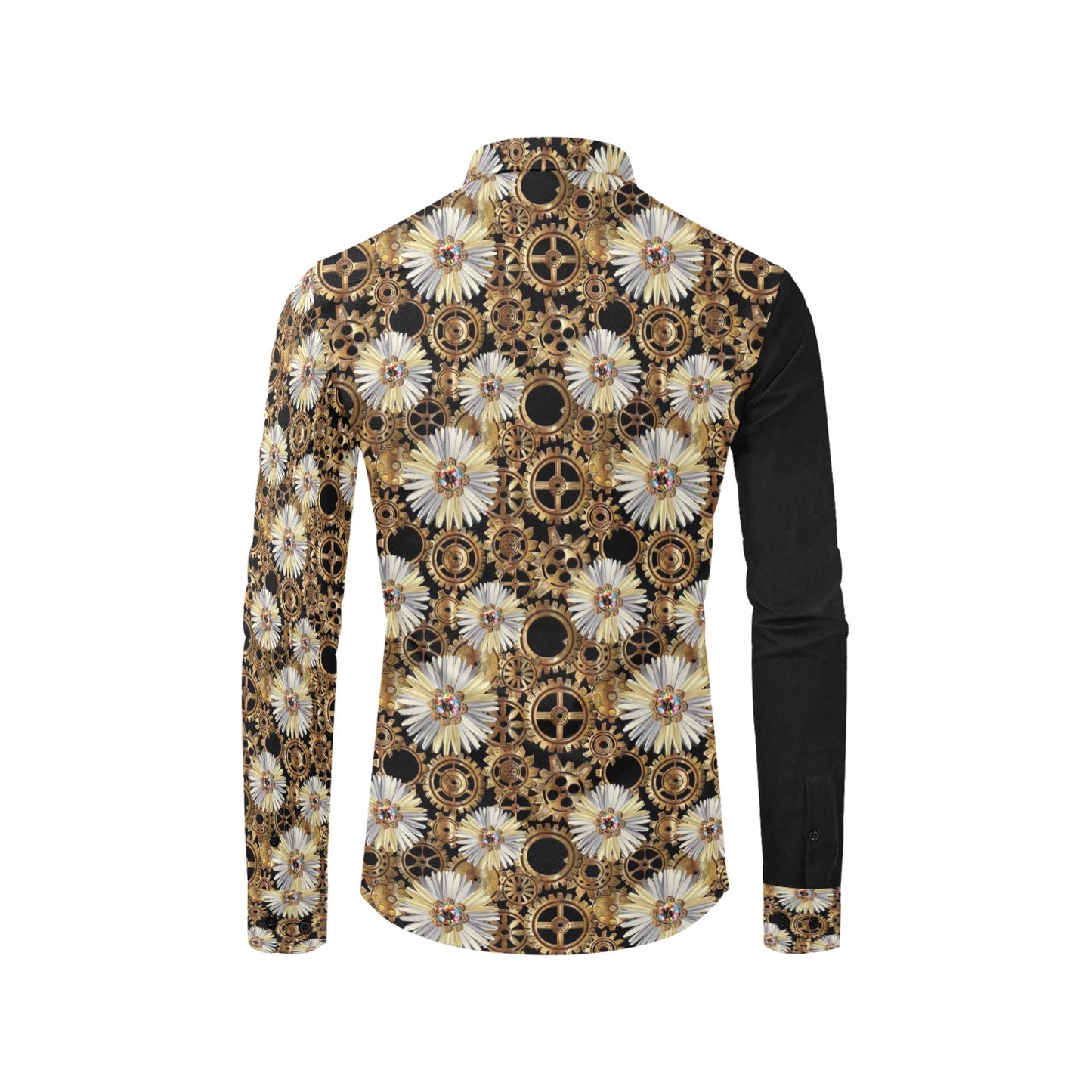 Steampunk Print Design LKS305 Men's Long Sleeve Dress Shirt