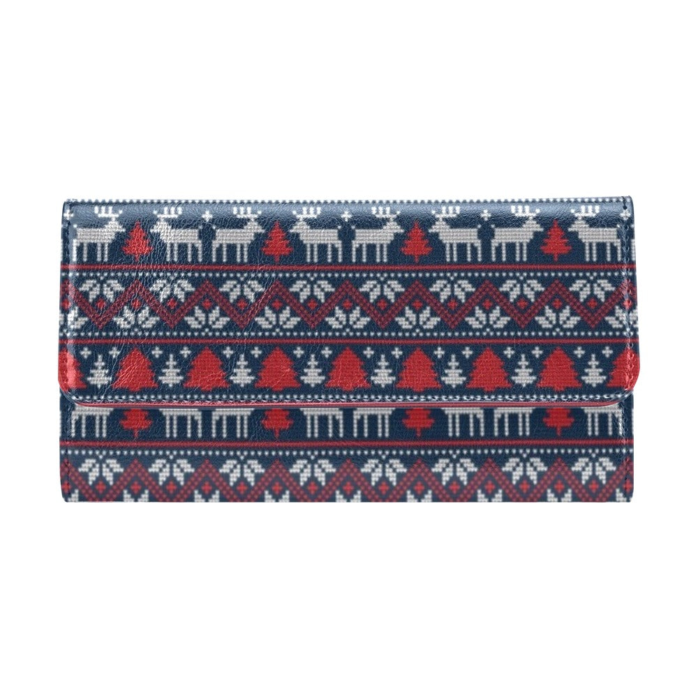 Reindeer Print Design LKS405 Women's Trifold Wallet