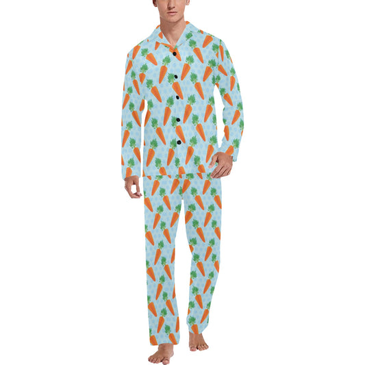 Carrot Pattern Print Design 01 Men's Long Pajama Set