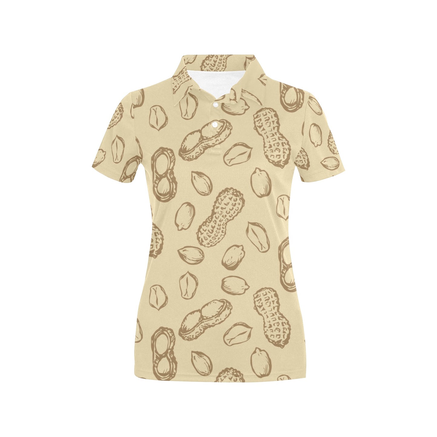 Peanut Pattern Print Design A02 Women's Polo Shirt