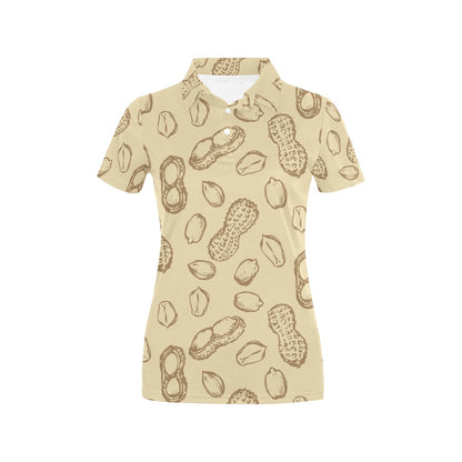 Peanut Pattern Print Design A02 Women's Polo Shirt