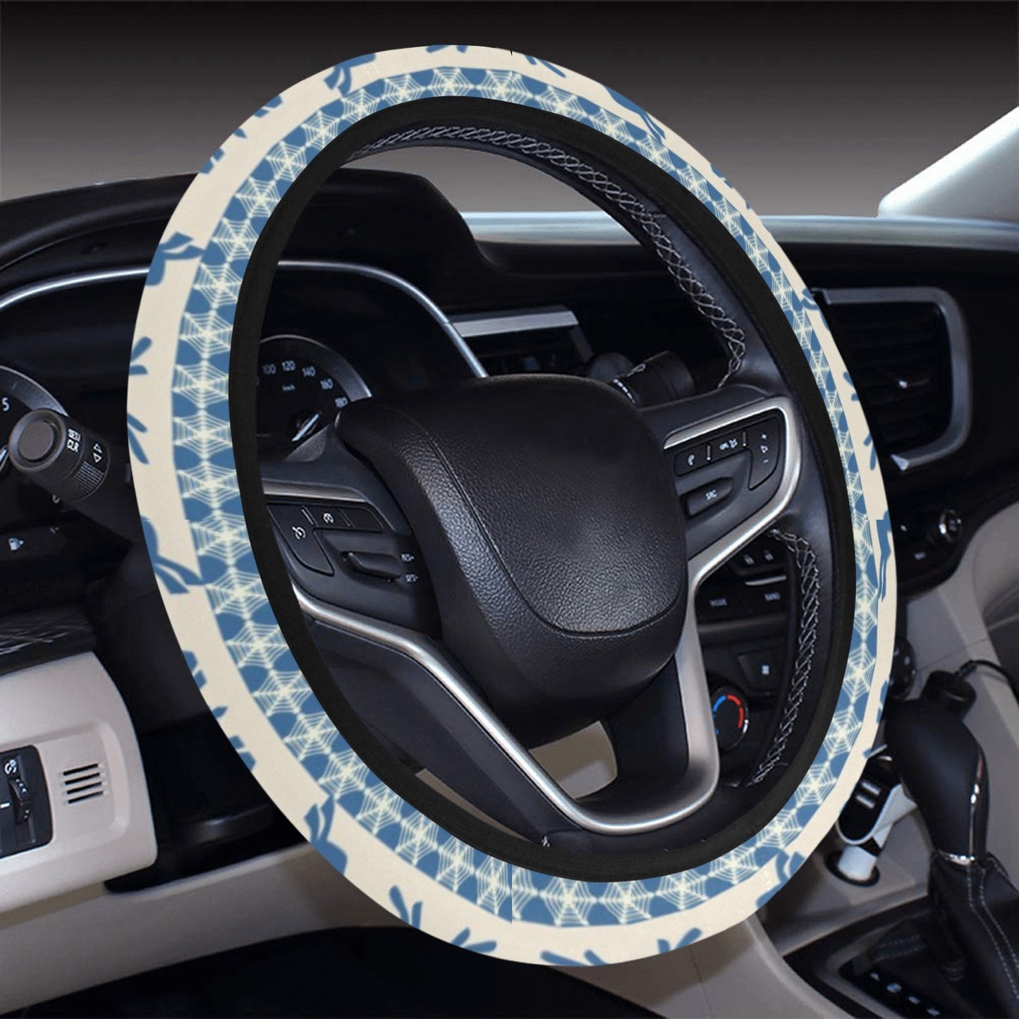 Reindeer Print Design LKS401 Steering Wheel Cover with Elastic Edge