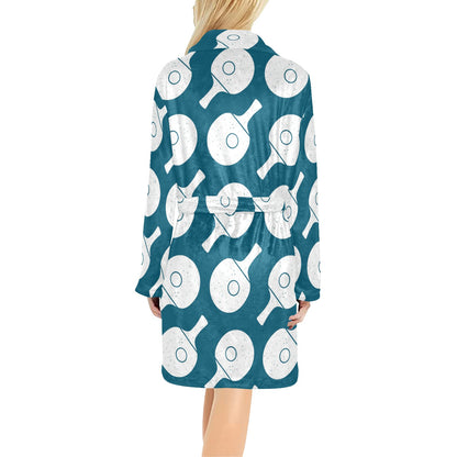 Ping Pong Pattern Print Design A02 Women's Fleece Robe