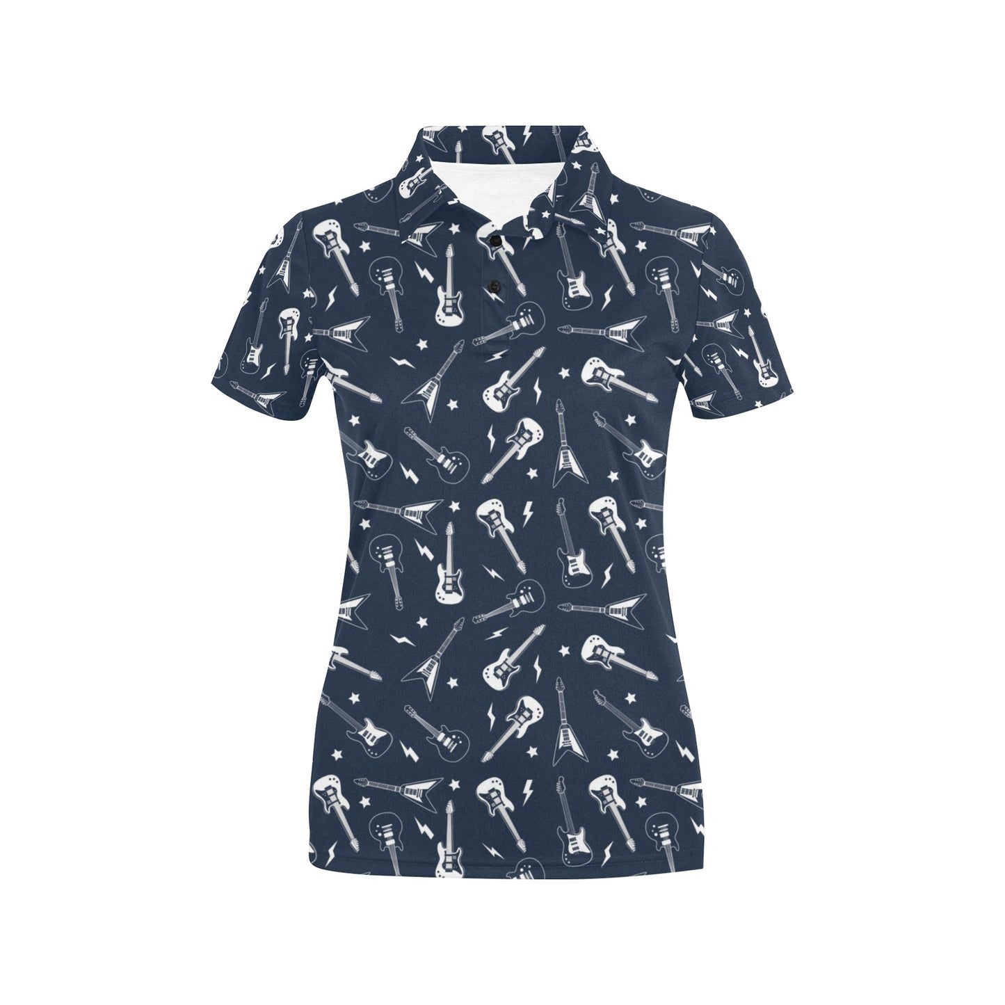Electric Guitar Print Design LKS402 Women's Polo Shirt