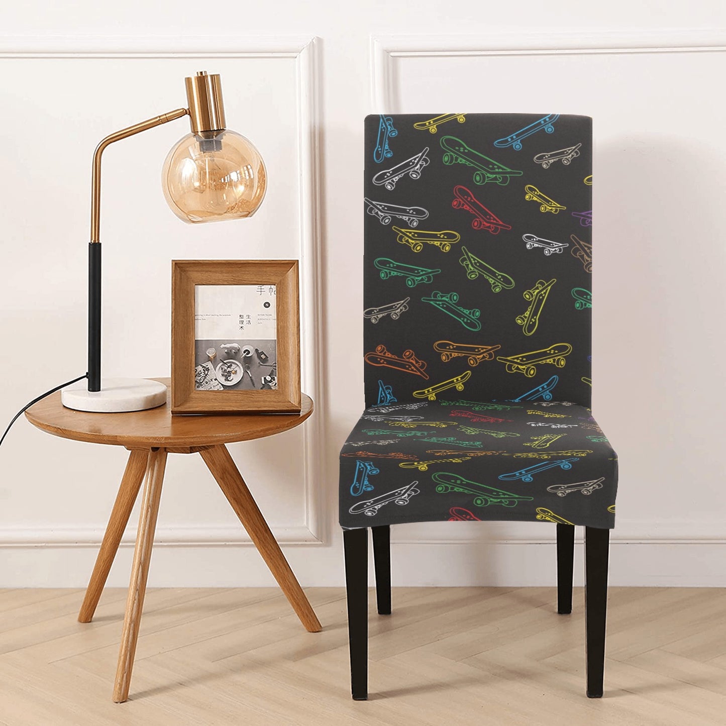 Skateboard Print Design LKS301 Dining Chair Slipcover