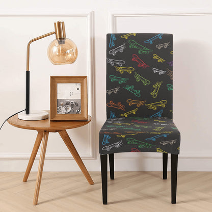 Skateboard Print Design LKS301 Dining Chair Slipcover