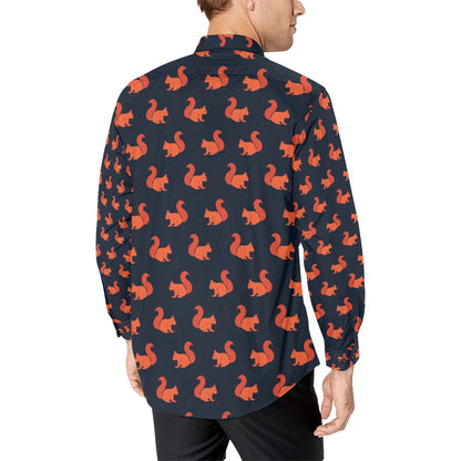 Squirrel Print Design LKS306 Men's Long Sleeve Dress Shirt