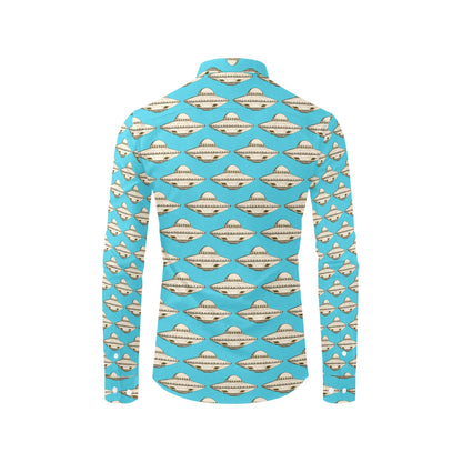 UFO Print Design LKS301 Men's Long Sleeve Dress Shirt