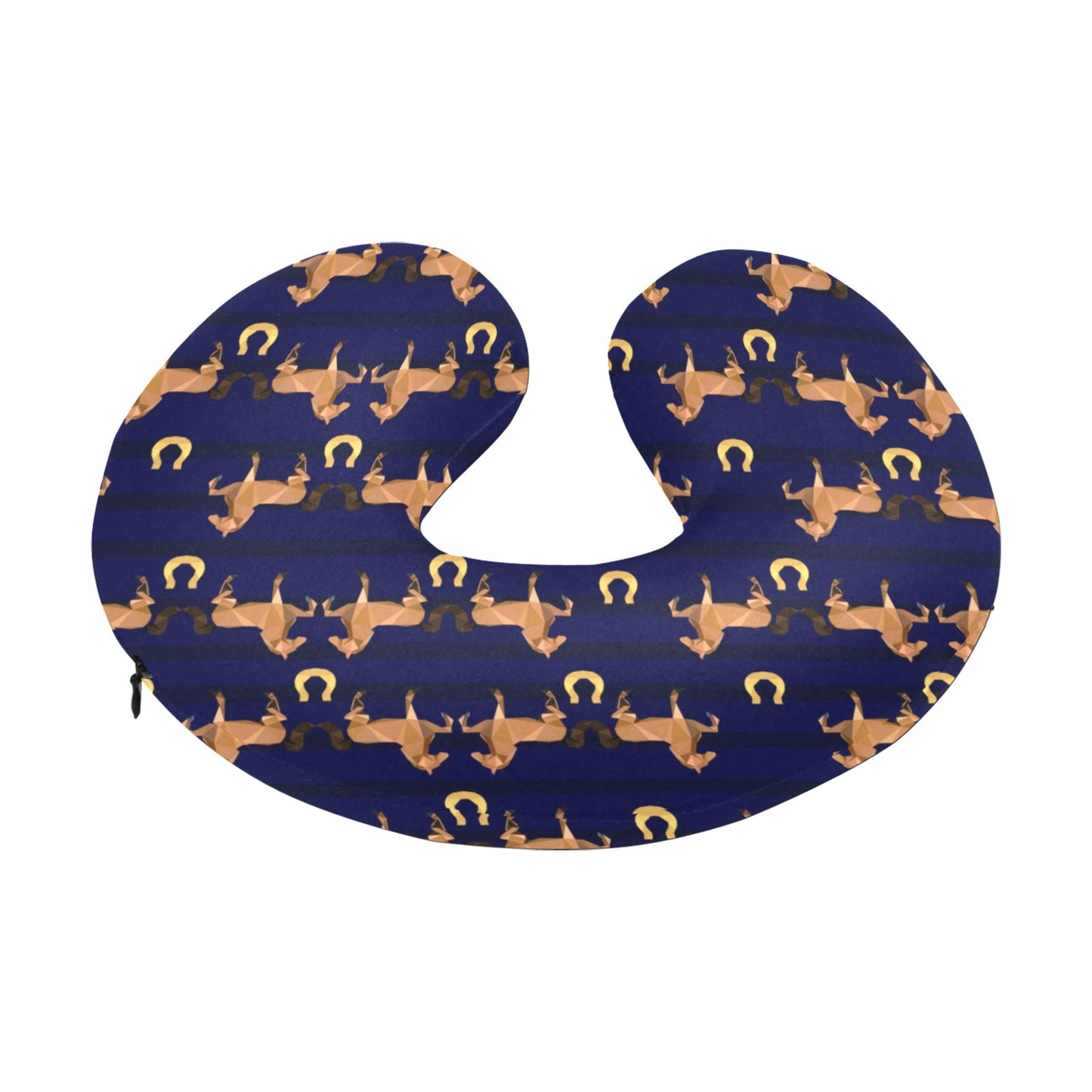 Horse Luxury Themed Pattern Print U-Shaped Travel Neck Pillow