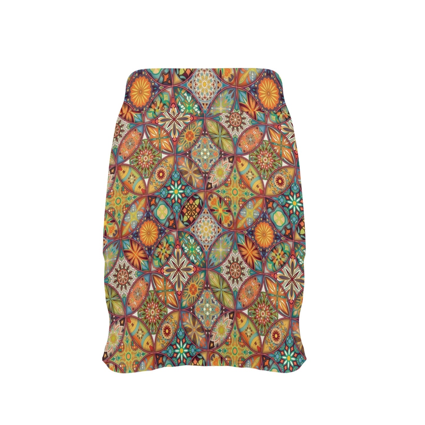 Mandala Flower Themed Design Print 17" Golf & Pickleball Skort with Pockets