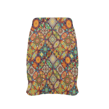 Mandala Flower Themed Design Print 17" Golf & Pickleball Skort with Pockets