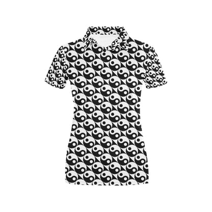 Yin Yang Print Design LKS304 Women's Polo Shirt