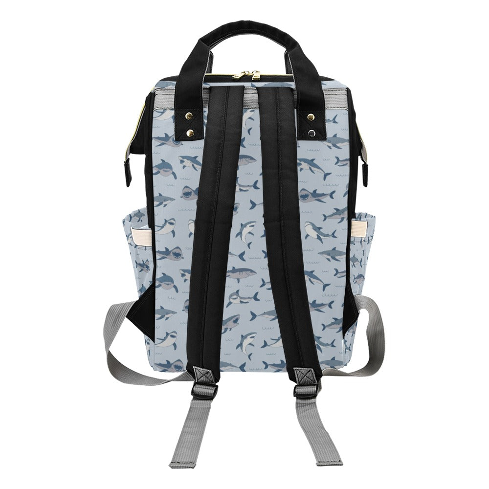 Shark Print Design LKS304 Diaper Bag Backpack