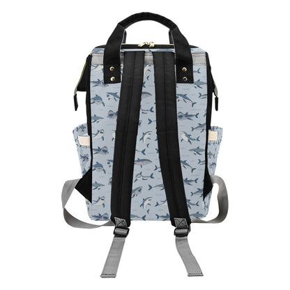 Shark Print Design LKS304 Diaper Bag Backpack