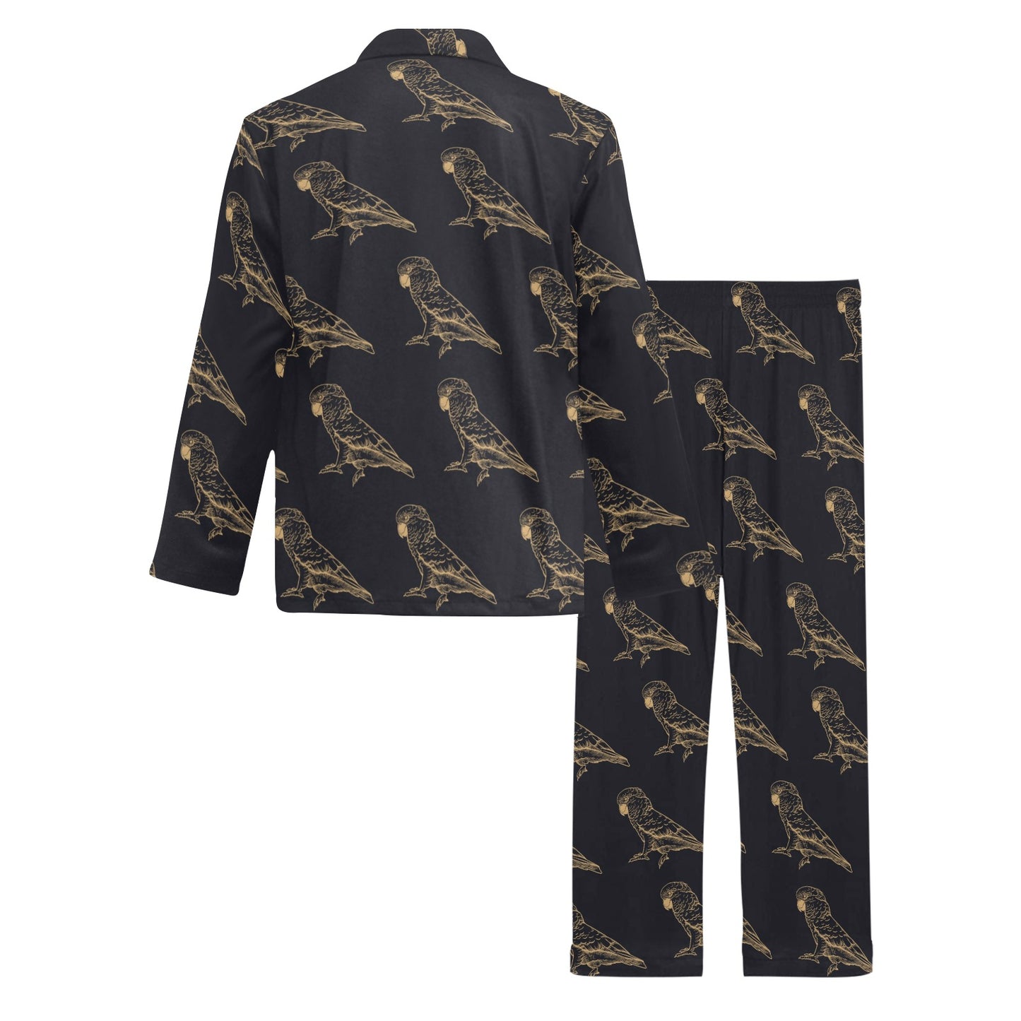 Parakeet Pattern Print Design A04 Men's Long Pajama Set