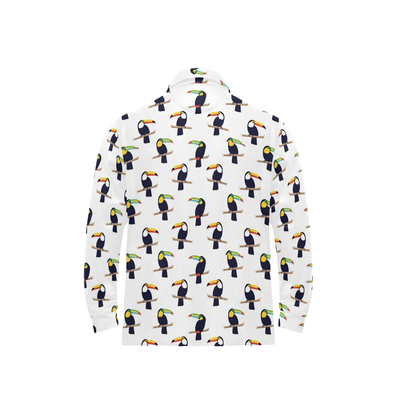 Toucan Print Design LKS305 Long Sleeve Polo Shirt For Men's