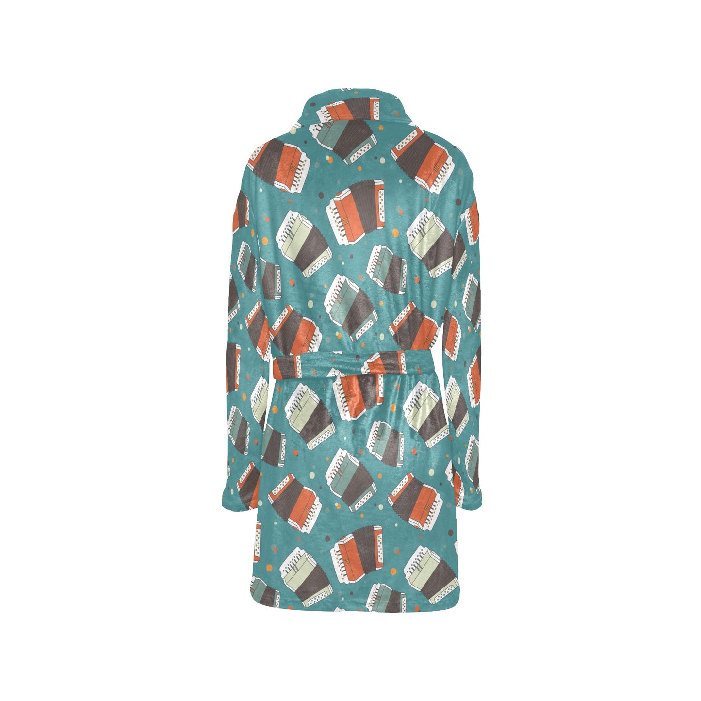 Accordion Pattern Print Design 02 Women's Fleece Robe