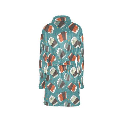 Accordion Pattern Print Design 02 Women's Fleece Robe