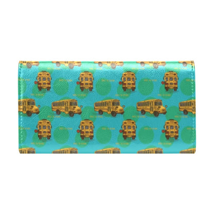 School Bus Print Design LKS308 Women's Trifold Wallet