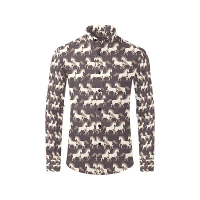 Horse Print Design LKS304 Men's Long Sleeve Dress Shirt