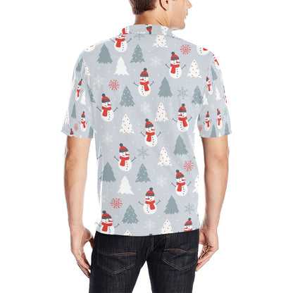 Snowman Print Design LKS302 Men Polo Shirt