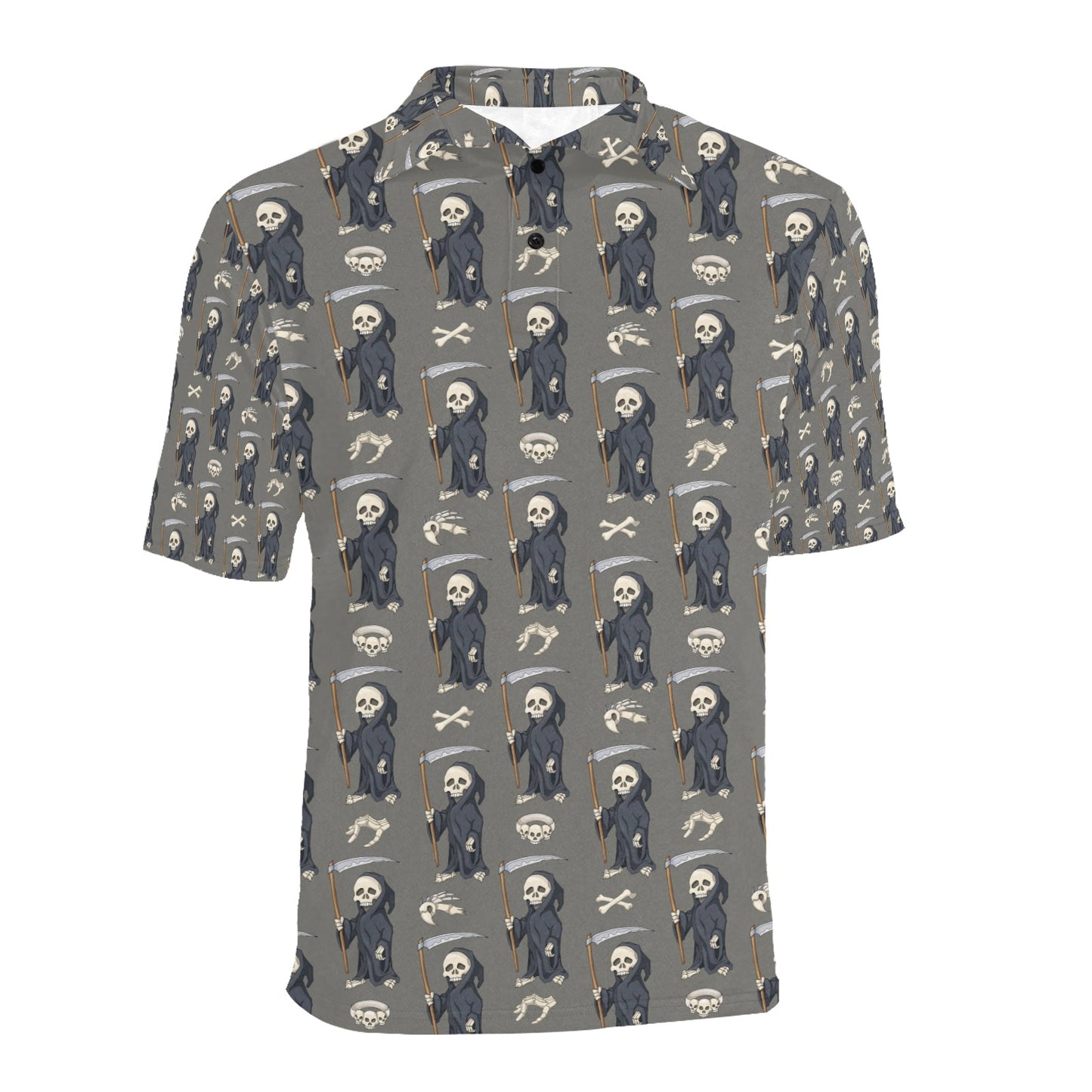Skeleton Print Design LKS308 Men Polo Shirt