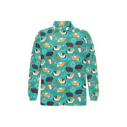 Guinea Pig Print Design LKS402 Long Sleeve Polo Shirt For Men's