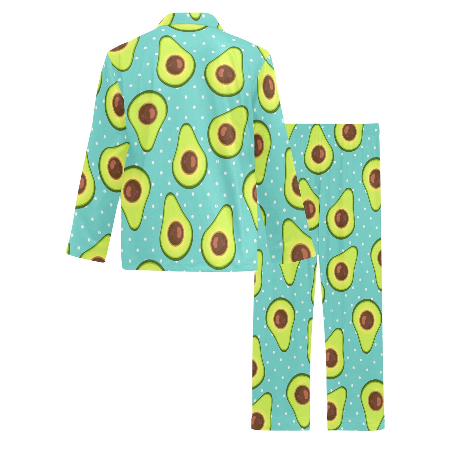 Avocado Pattern Print Design AC012 Men's Long Pajama Set