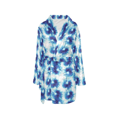 Tie Dye Blue Print Design LKS305 Women's Fleece Robe