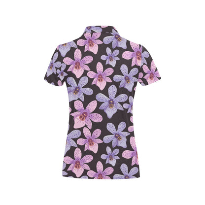 Orchid Pattern Print Design OR08 Women's Polo Shirt