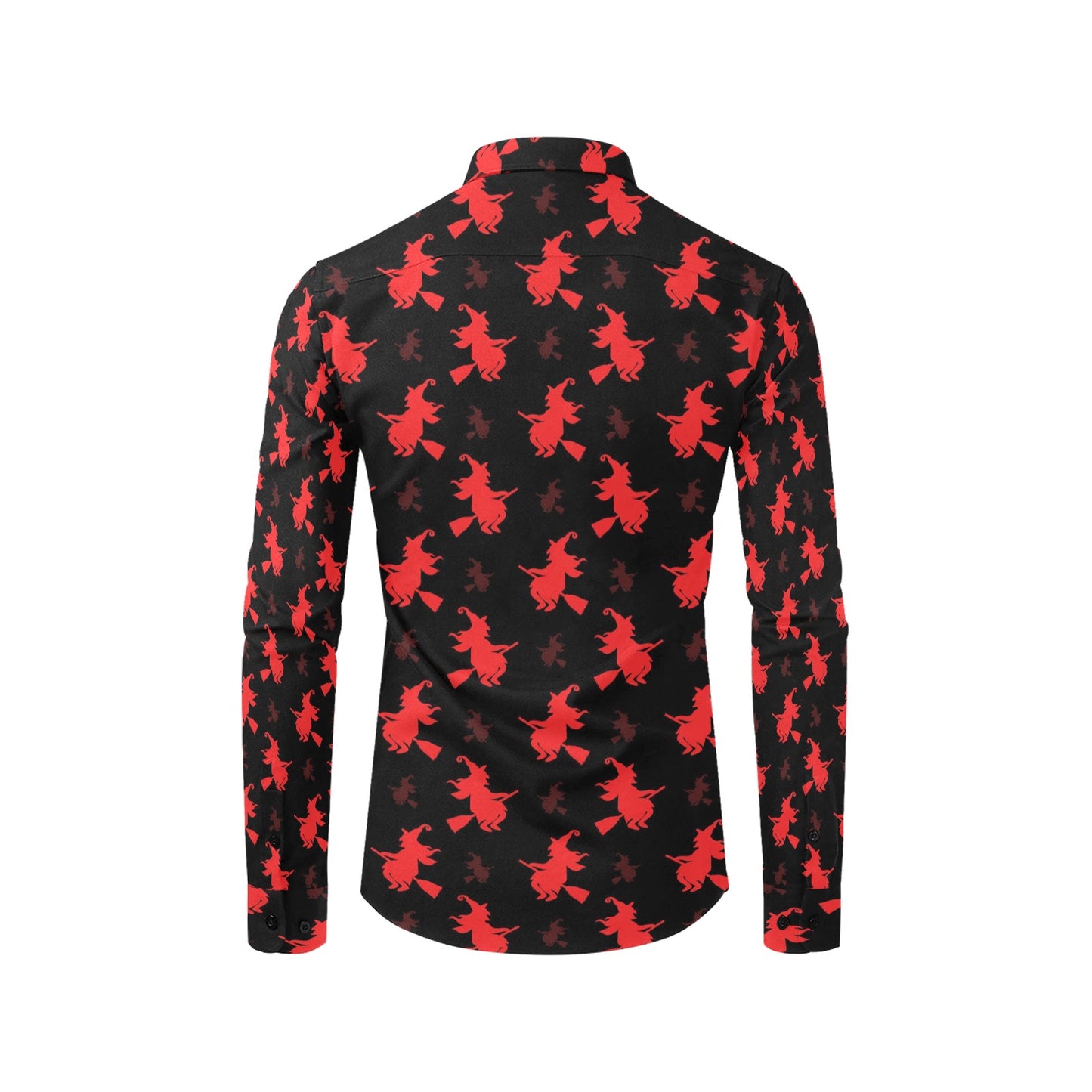 Witch Print Design LKS308 Men's Long Sleeve Dress Shirt