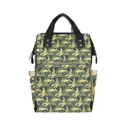 Camouflage Dinosaur Pattern Print Design 03 Diaper Bag Backpack