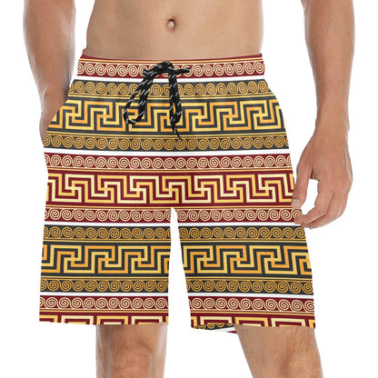 Ancient Greek Pattern Print Design LKS302 Men's Swim Trunks Beach Shorts
