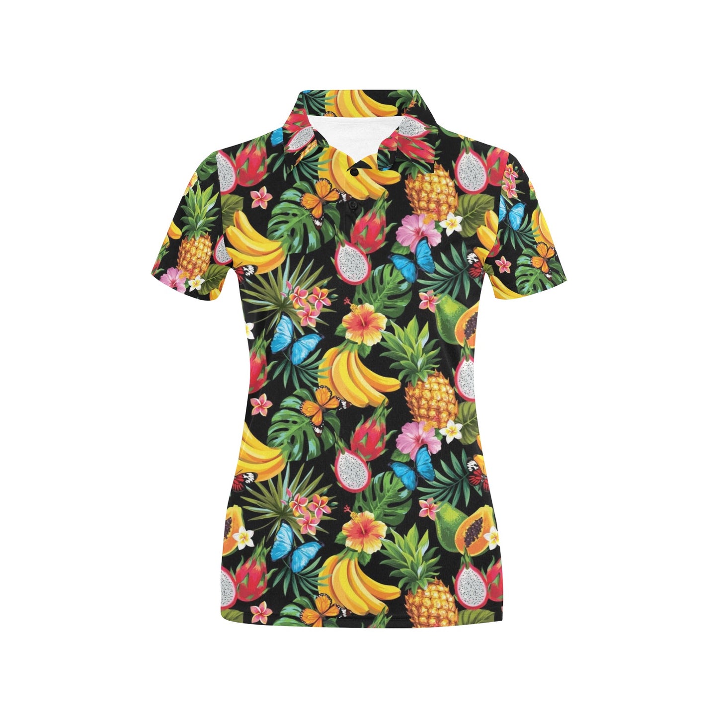 Tropical Fruits Pattern Print Design TF04 Women's Polo Shirt
