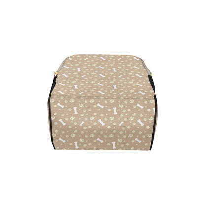 Dog Bone Paw Pattern Print Design 01 Diaper Bag Backpack