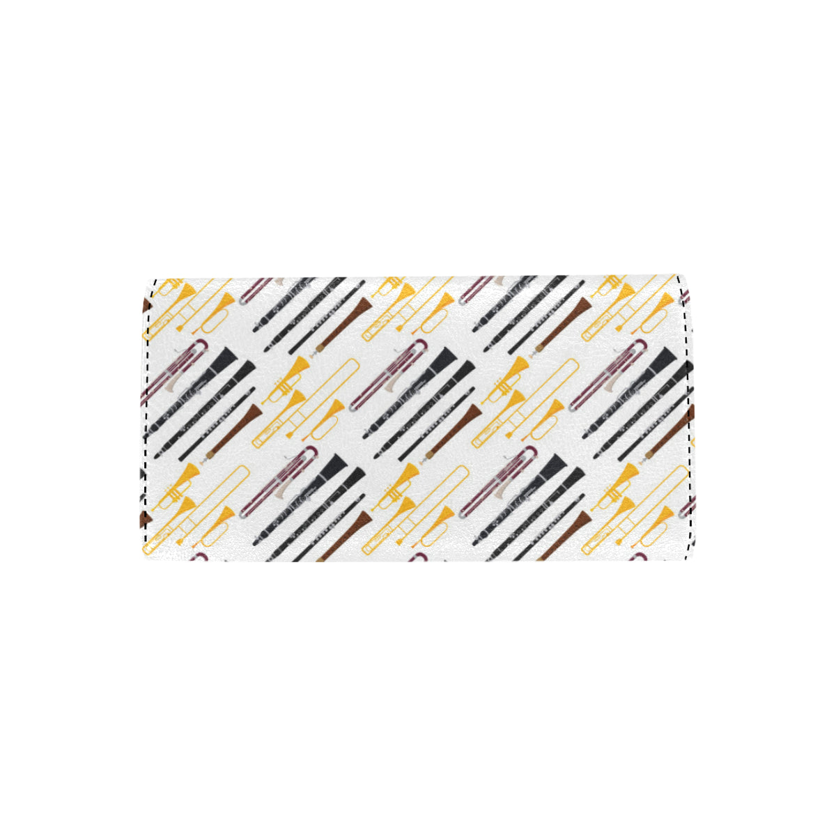 Clarinet Pattern Print Design 01 Women's Trifold Wallet