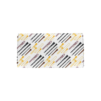 Clarinet Pattern Print Design 01 Women's Trifold Wallet