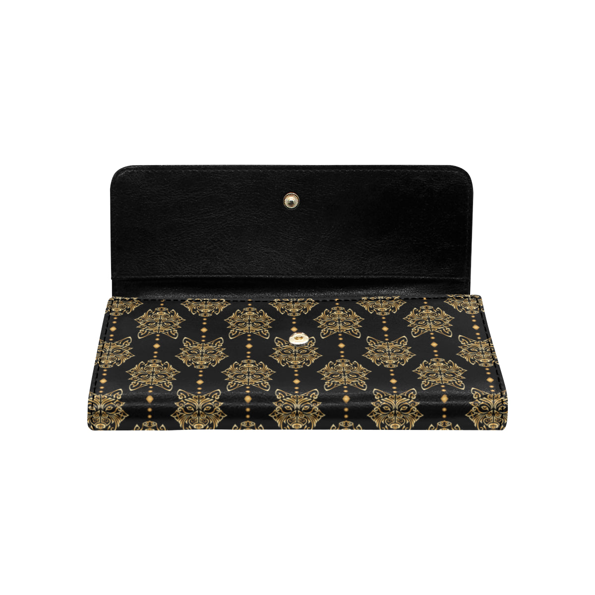 Aztec Wolf Pattern Print Design 04 Women's Trifold Wallet