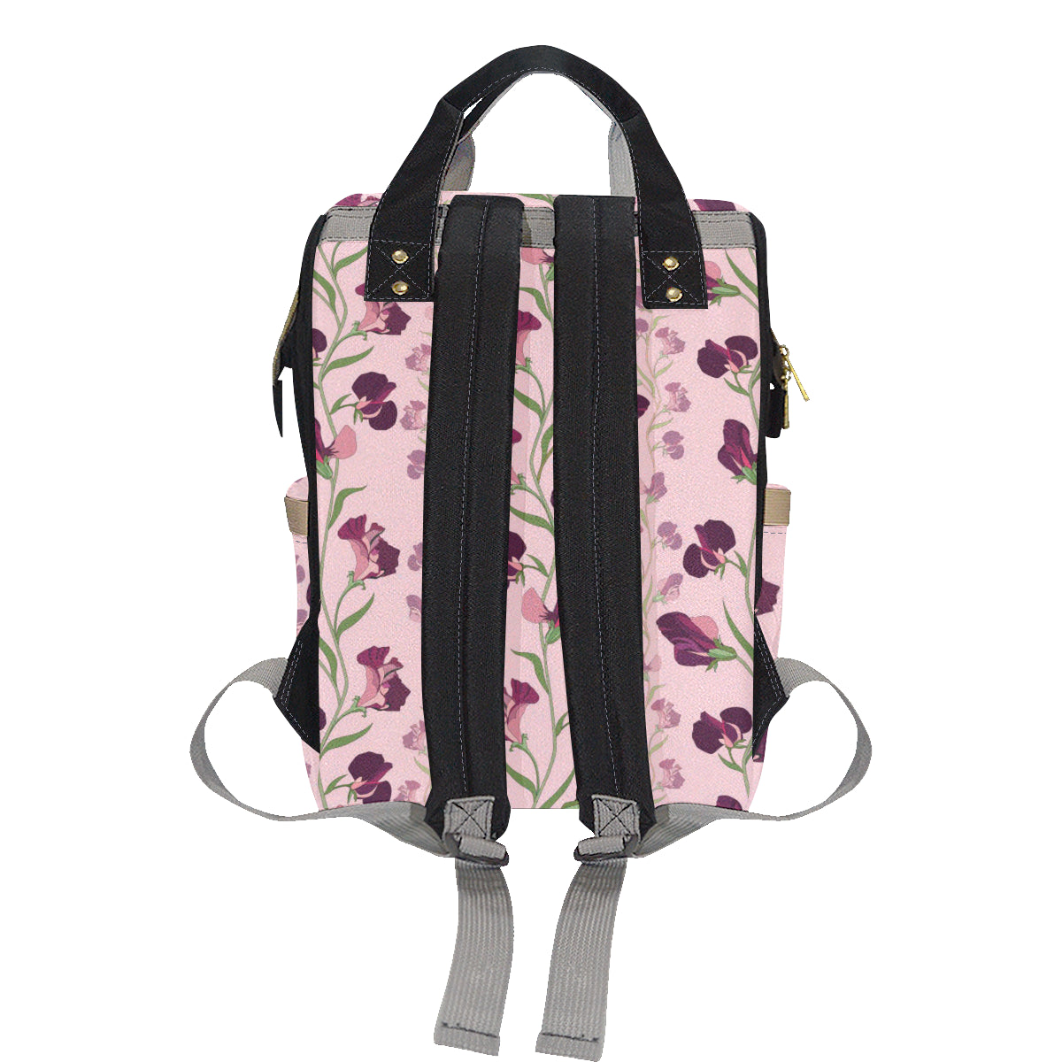 Peony Pattern Print Design PE09 Diaper Bag Backpack