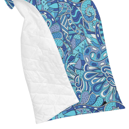 Funky Retro Pattern Print Design A02 Premium Quilt