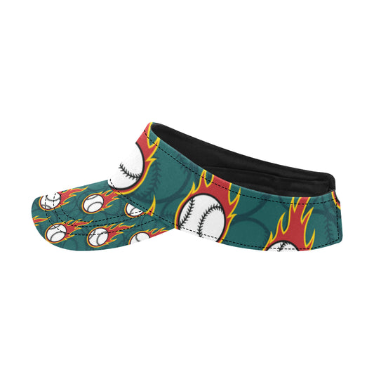 Baseball Fire Print Pattern Unisex Sun Visor