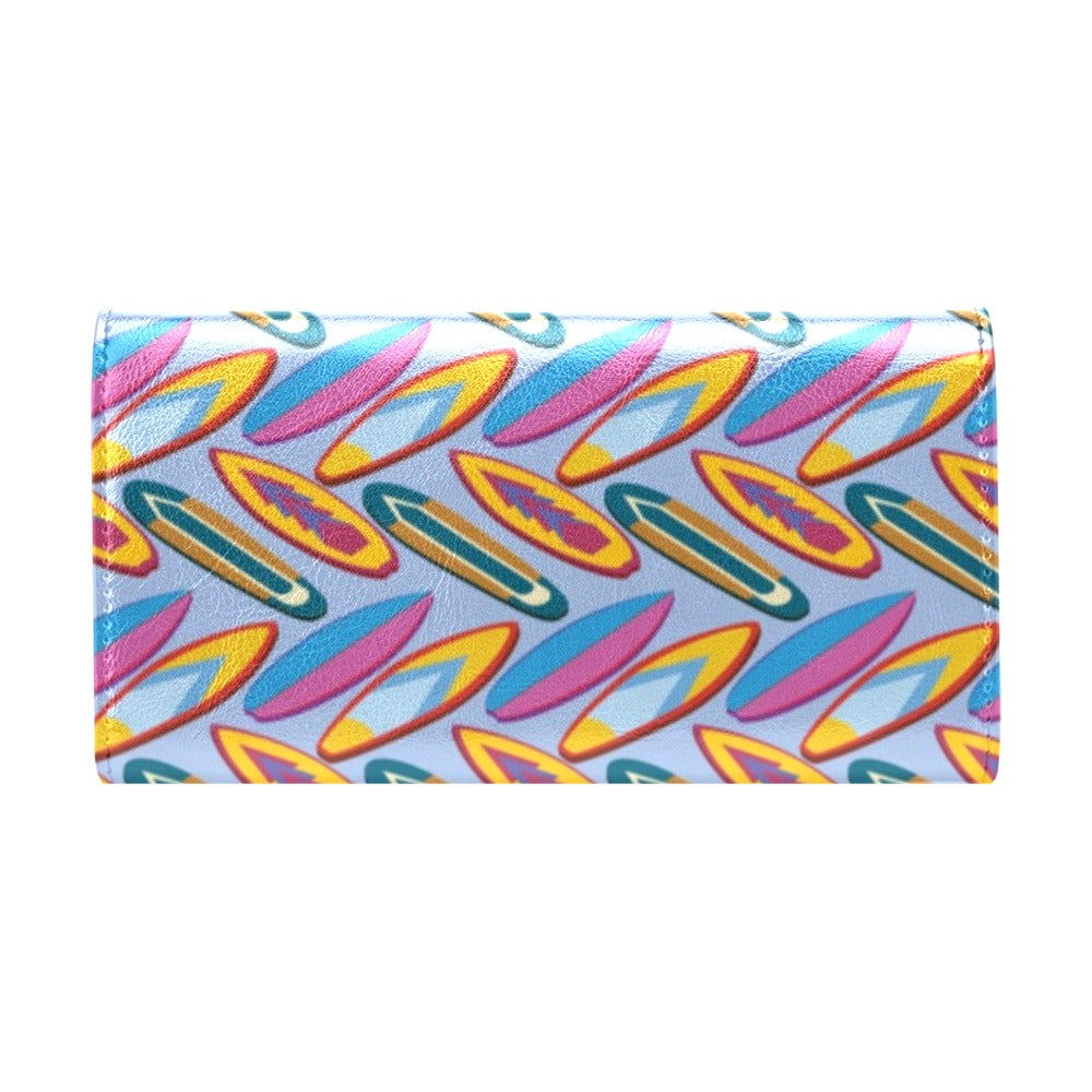 Surfboard Pattern Print Design LKS303 Women's Trifold Wallet