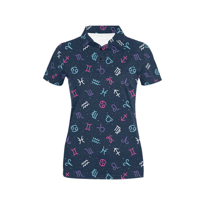 Constellation Pattern Print Design 04 Women's Polo Shirt
