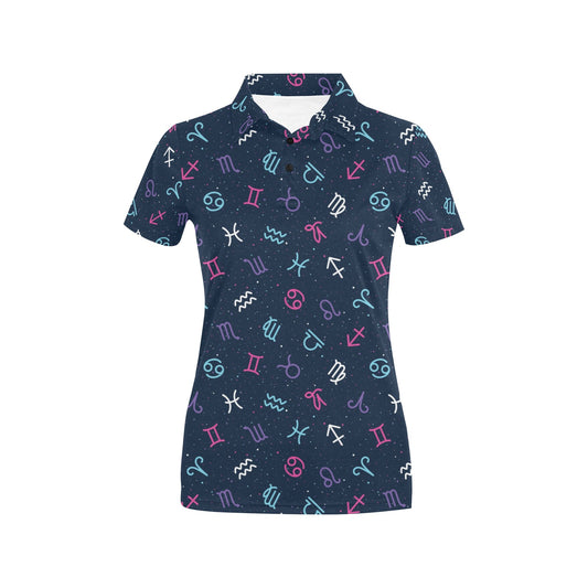 Constellation Pattern Print Design 04 Women's Polo Shirt